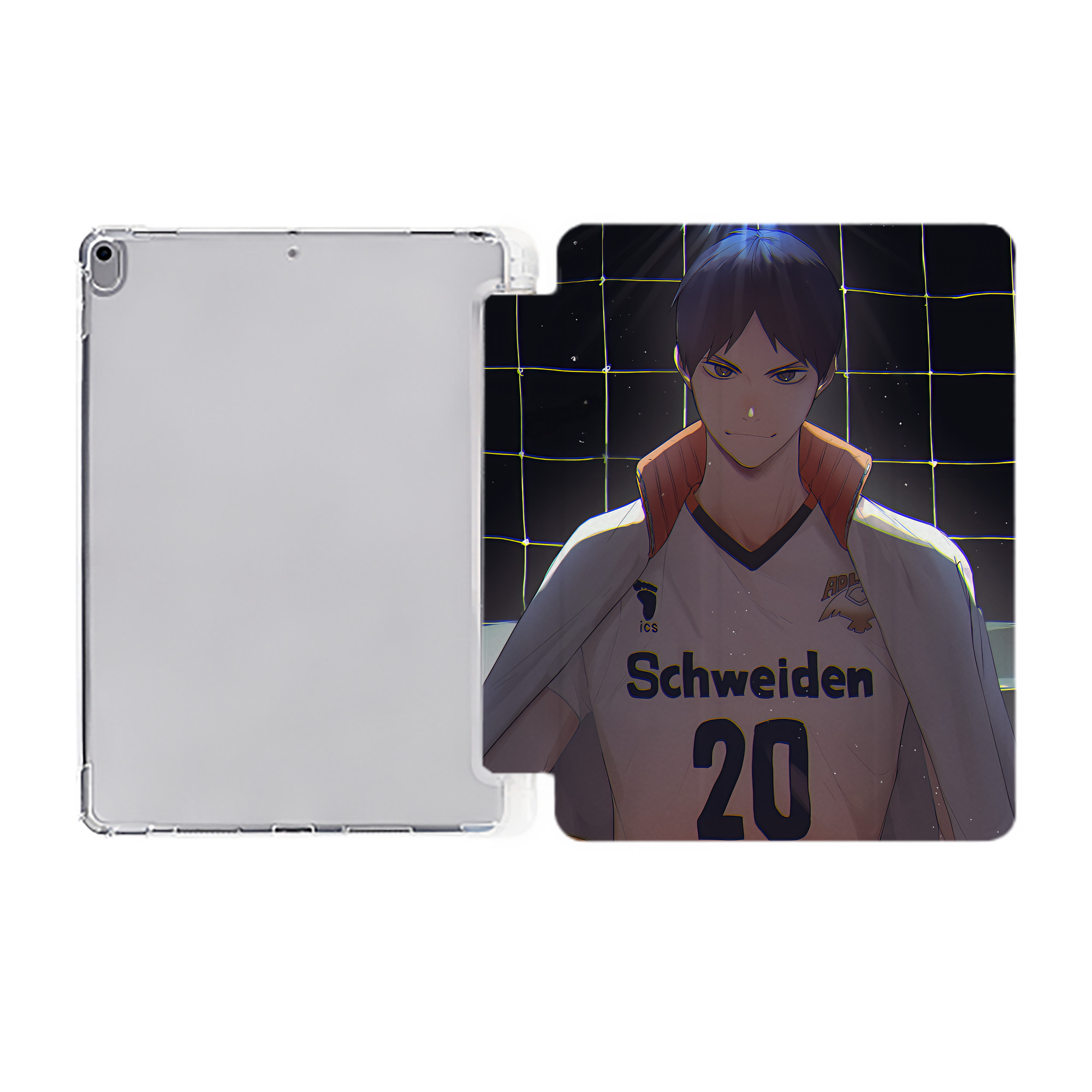 （画像用） ハイキュー!! Haikyu!! IPad ケース ペン収納付き 三つ折りスタンド PUレザー×シリコン 対応機種9.5/10.5/10.9インチ